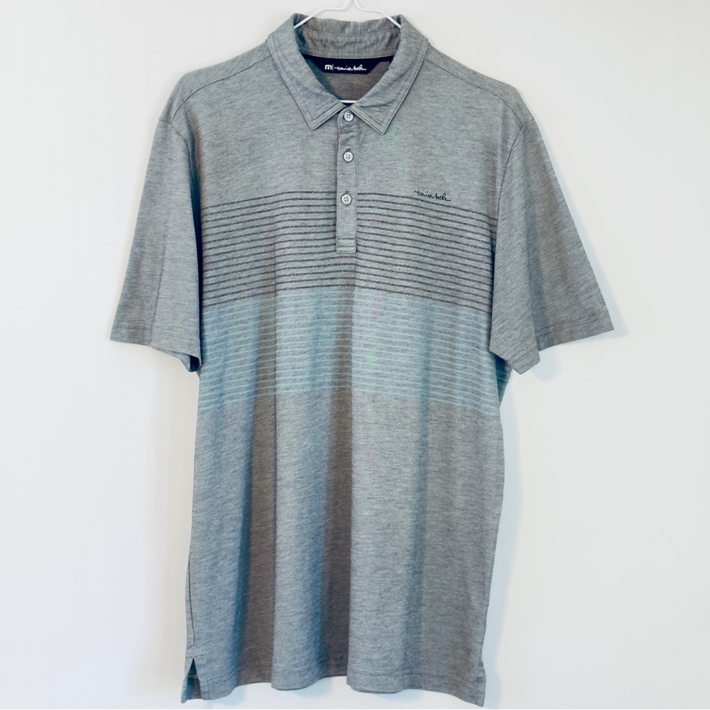 Travis Mathew Gray‎ Polo with Subtle Stripes Large